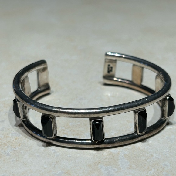 Silver and Black Cuff Bracelet - Picture 3 of 3